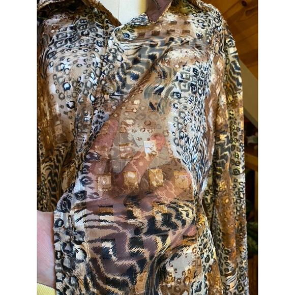 Vintage Blouse Sheer Animal Print - Picture 5 of 5